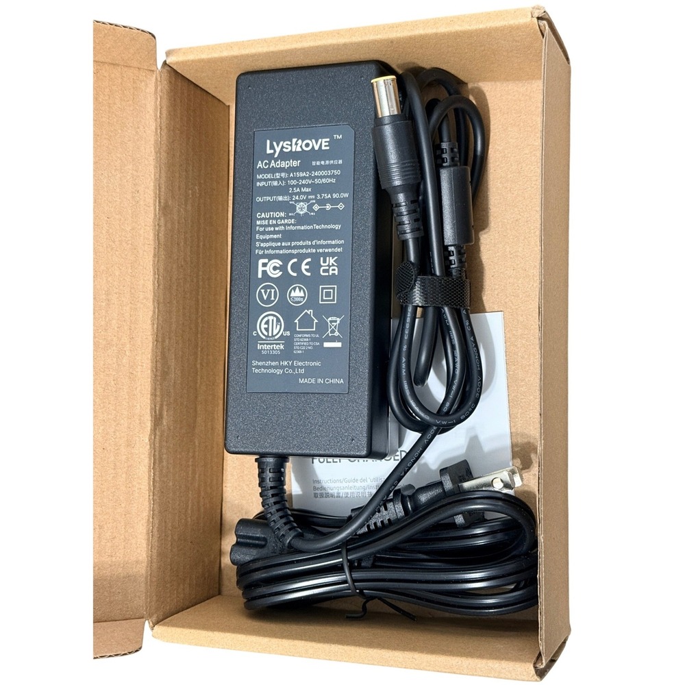Lysrove AC Adapter 24V 90W Power Supply A159A2 OS Black Electronics